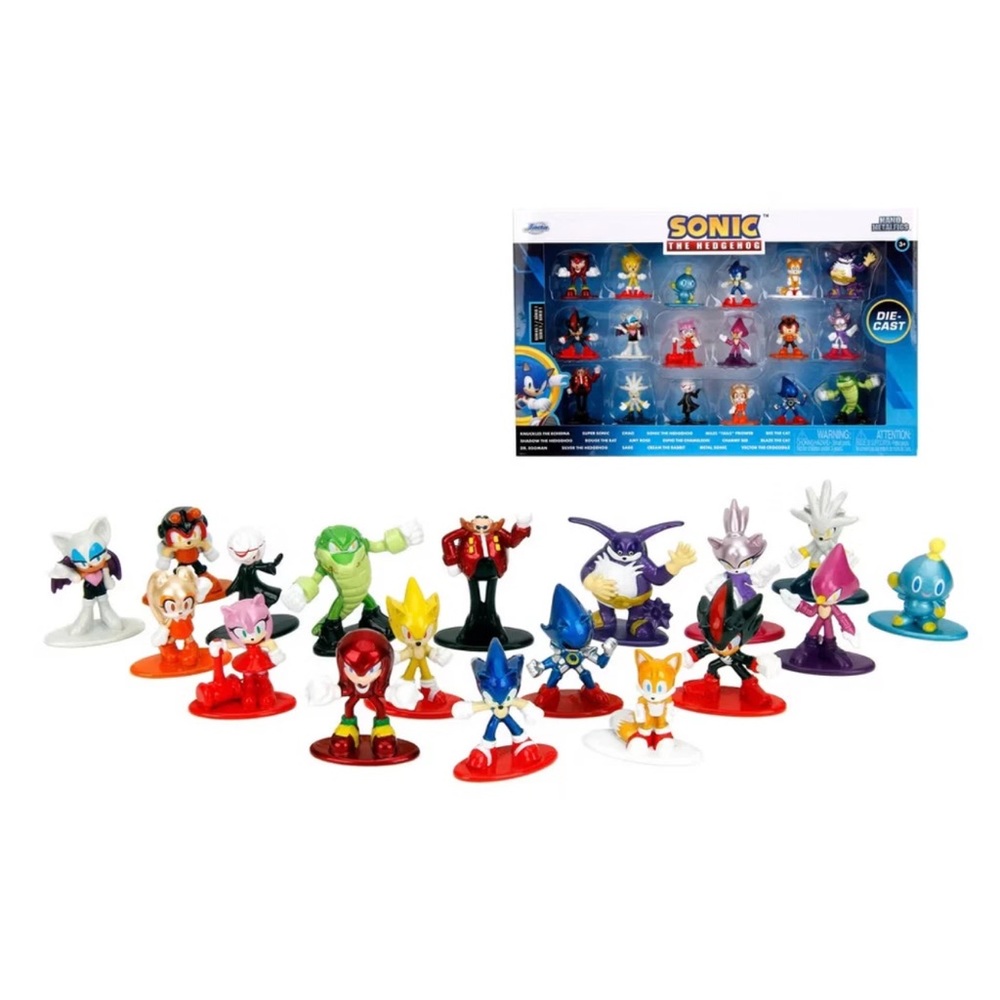 Sonic the Hedgehog Die-Cast Action Figure Set 18 Nano Pieces Jada - Box Damage